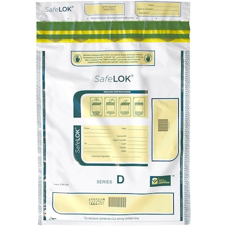 Controltek SafeLOK Tamper-Evident Deposit Bags, 100PK CNK585094